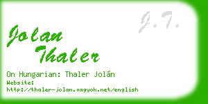 jolan thaler business card
