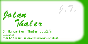 jolan thaler business card